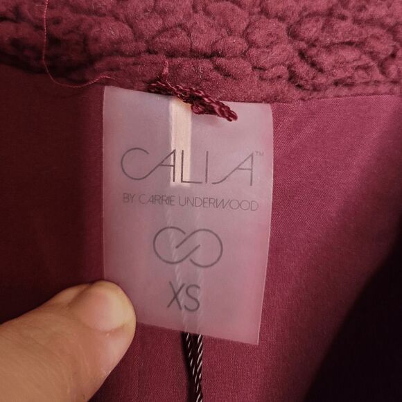 Calia By Carrie Underwood Sherpa Vest Burgundy XS - Picture 3 of 9